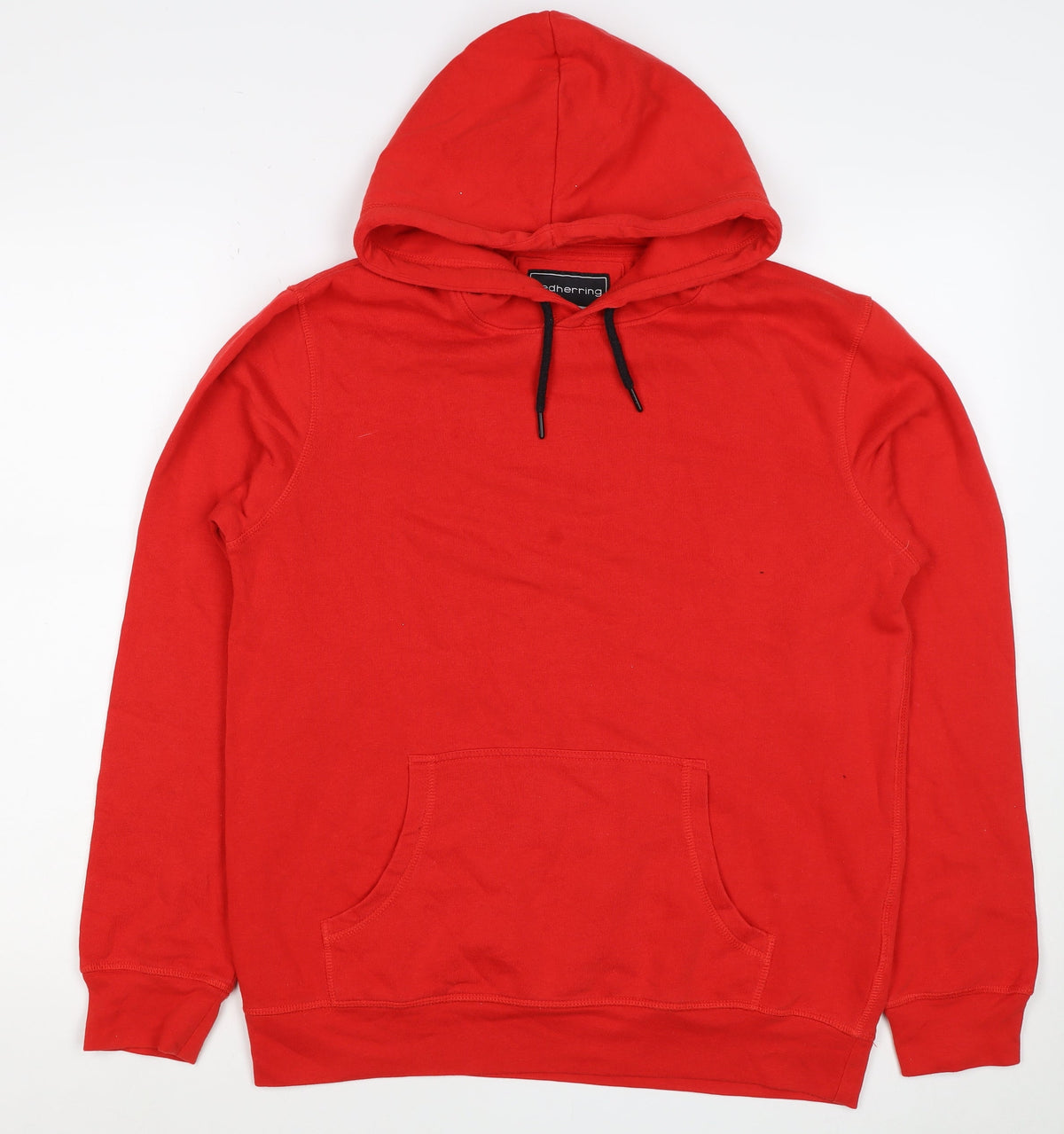 Red Herring Men’s Red Small Pullover Hoodie Drawstring Pocket