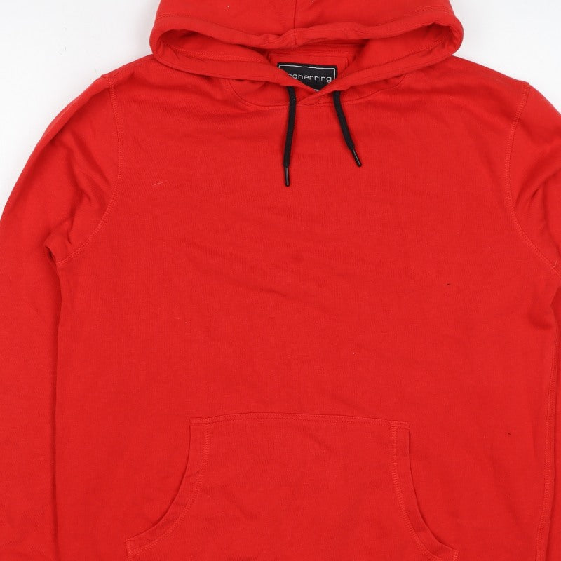 Red Herring Men’s Red Small Pullover Hoodie Drawstring Pocket