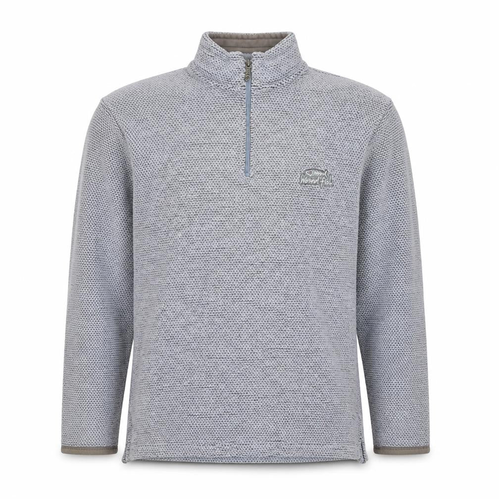 Weird Fish Men Grey S 1/4 Zip Knit Pullover Sweatshirt Logo