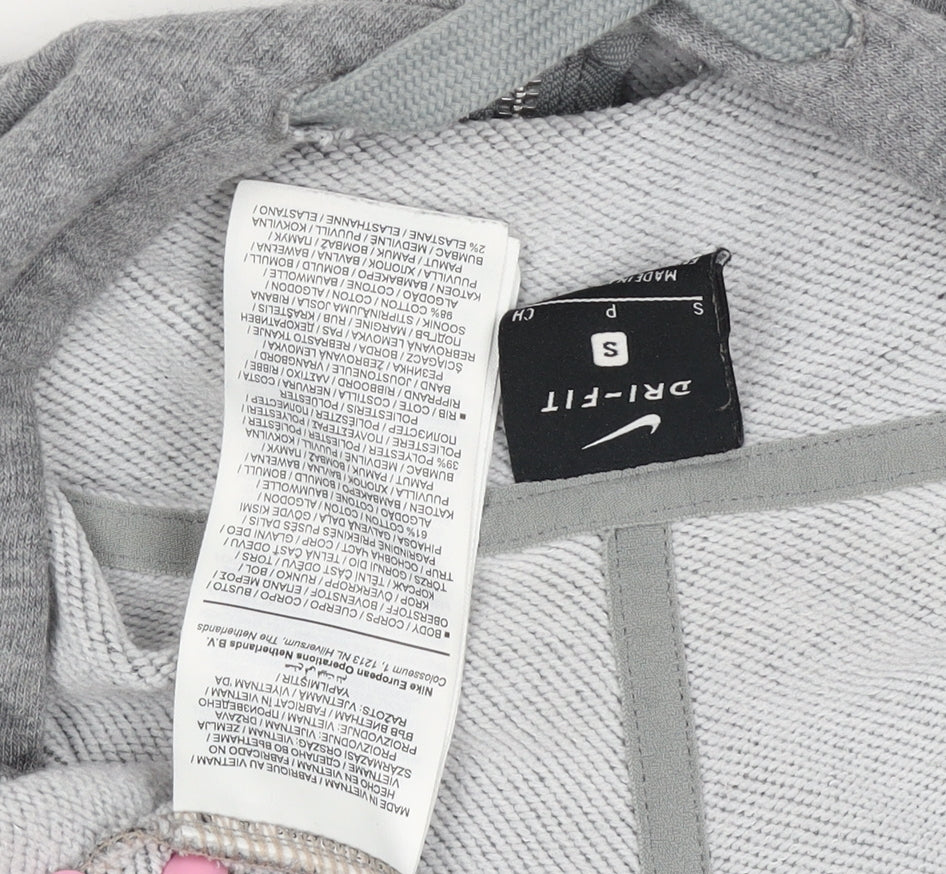 Nike Women’s Grey S Full Zip Dri-FIT Swoosh Hooded Hoodie