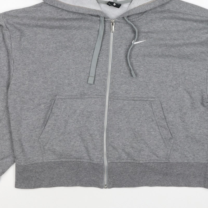 Nike Women’s Grey S Full Zip Dri-FIT Swoosh Hooded Hoodie