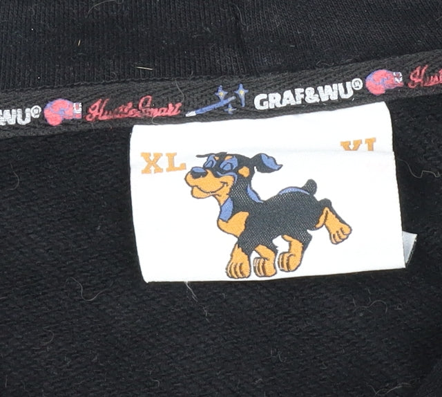 Graf & Wu Unisex Adults Black XL Full Zip Dog Embroidered Hoodie