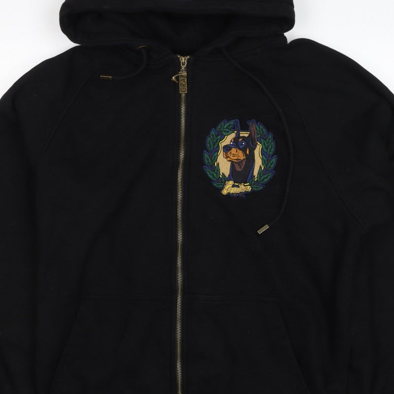 Graf & Wu Unisex Adults Black XL Full Zip Dog Embroidered Hoodie