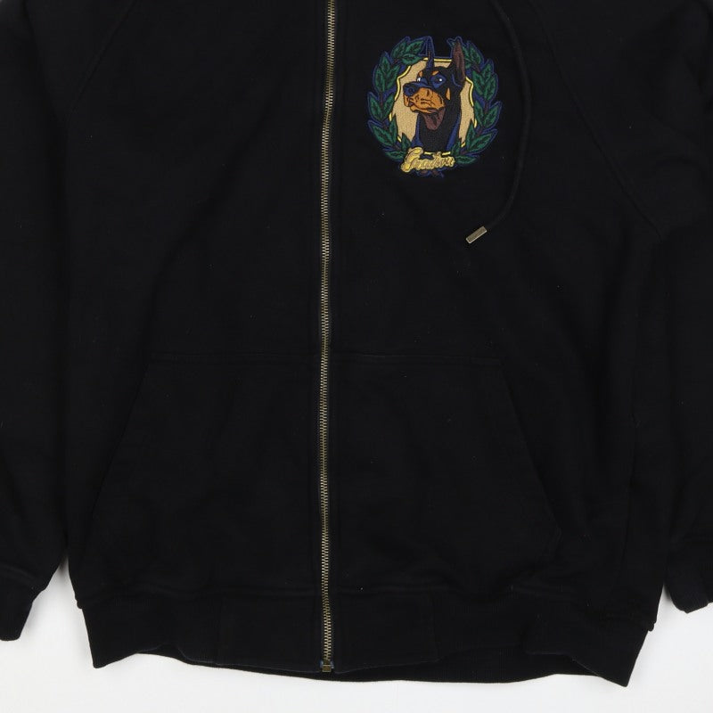 Graf & Wu Unisex Adults Black XL Full Zip Dog Embroidered Hoodie