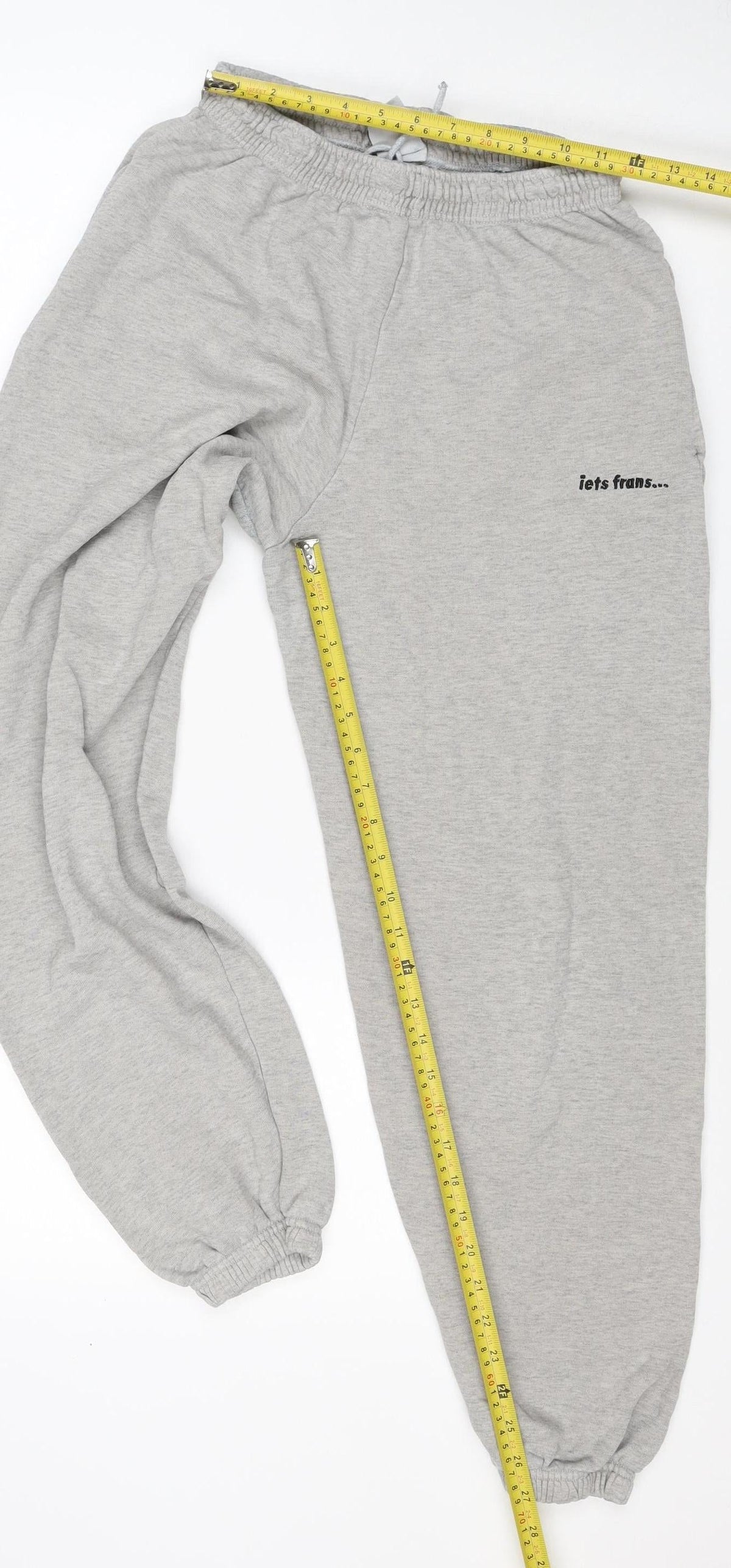 Let's Frams... Women Grey M Jogger Sweatpants Drawstring