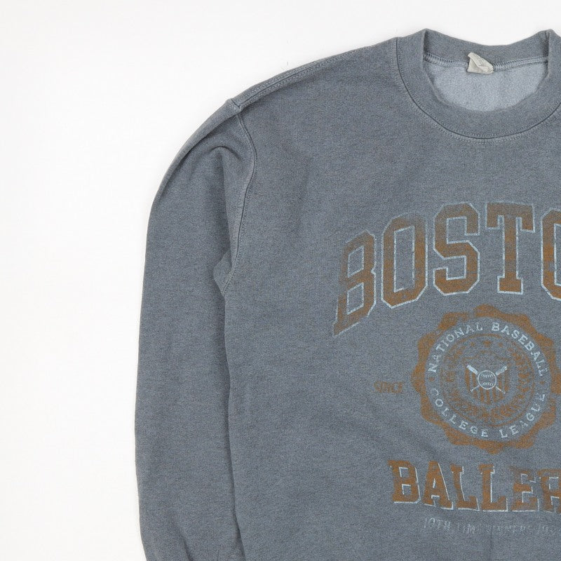 Boston Men’s Grey Size S College Baseball Graphic Pullover Sweatshirt