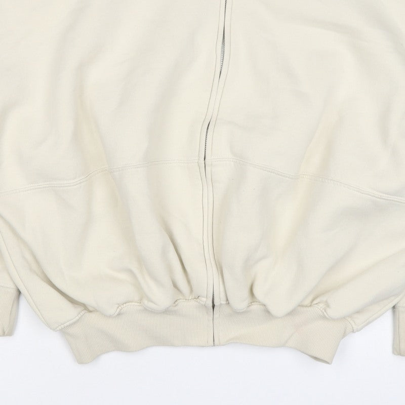 Zara Women’s Ivory S Full Zip Cotton Blend Bomber Sweatshirt