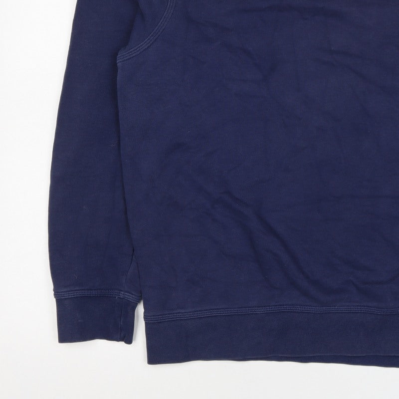 Nike Men’s Navy L Embroidered Swoosh Crew Neck Pullover Sweatshirt