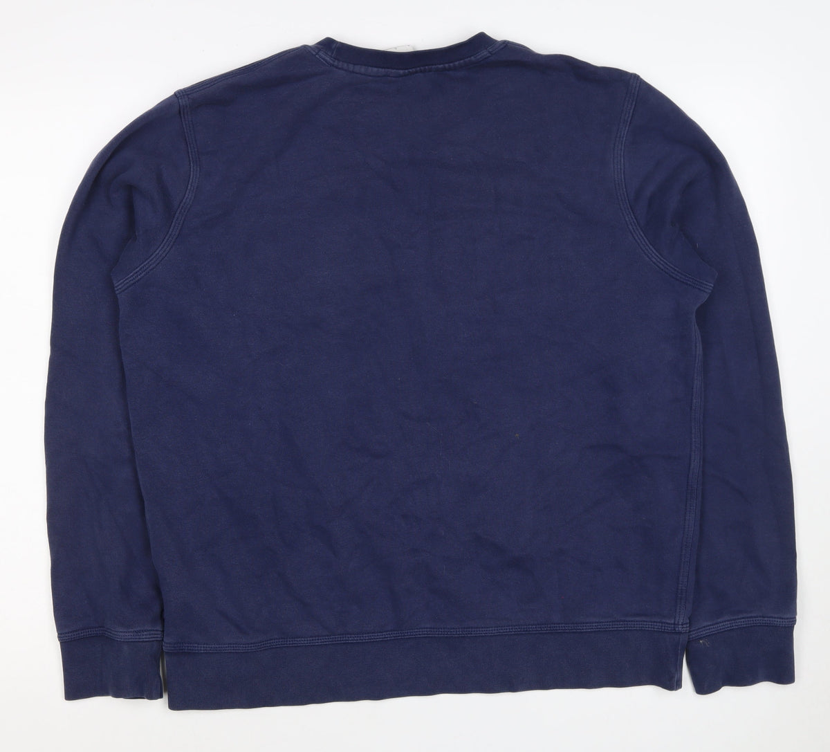 Nike Men’s Navy L Embroidered Swoosh Crew Neck Pullover Sweatshirt
