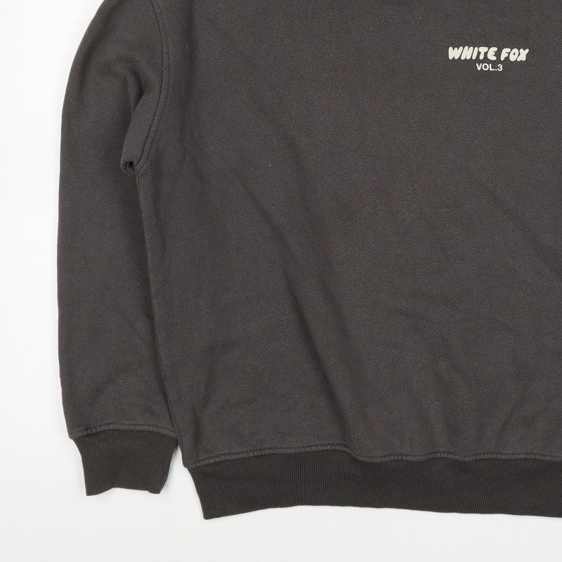 White Fox Mens Black M Pullover Hoodie Graphic Print Vol.3