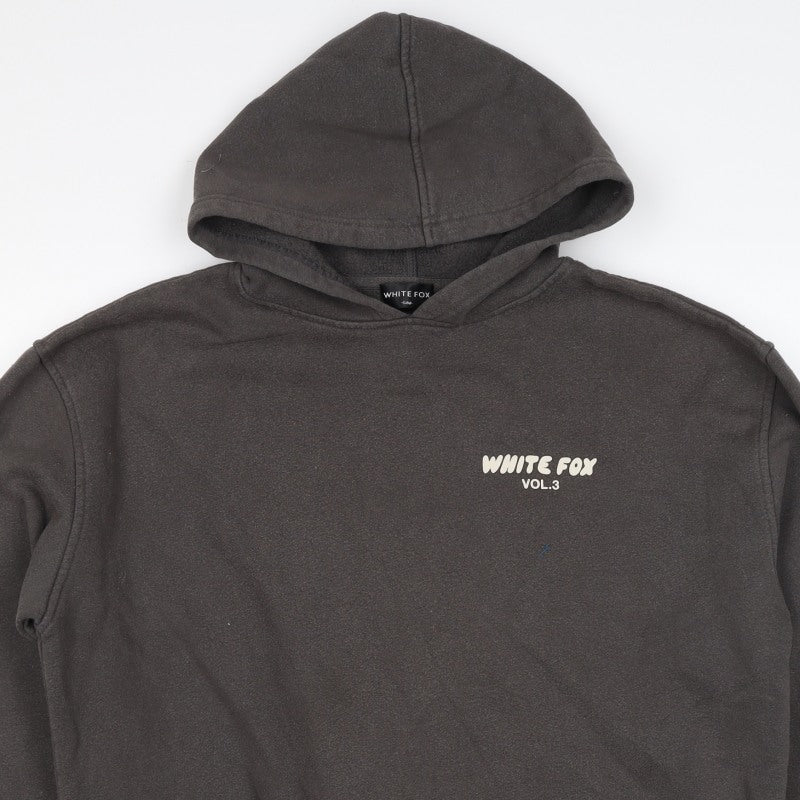 White Fox Mens Black M Pullover Hoodie Graphic Print Vol.3