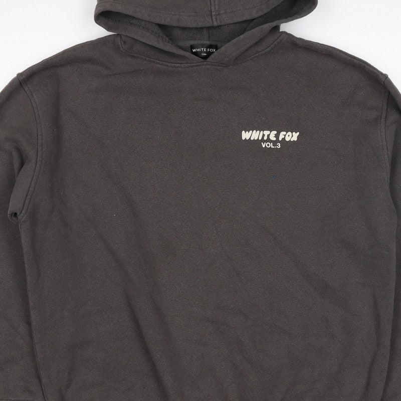 White Fox Mens Black M Pullover Hoodie Graphic Print Vol.3