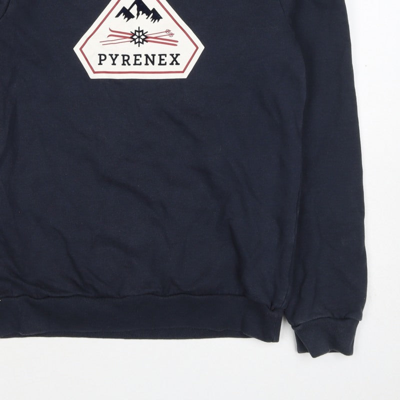 Pyrenex Boys Navy 16 Years Pullover Logo Cotton Sweatshirt