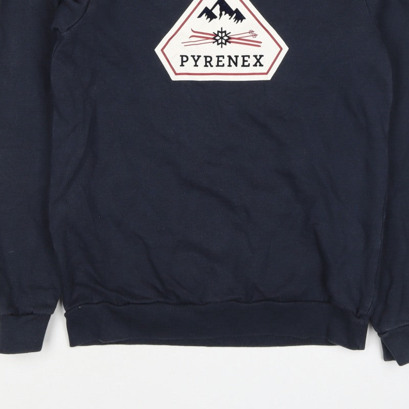 Pyrenex Boys Navy 16 Years Pullover Logo Cotton Sweatshirt