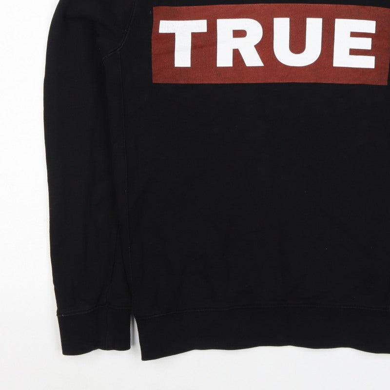 True Religion Men’s Black M Pullover Crew Neck Logo Sweatshirt