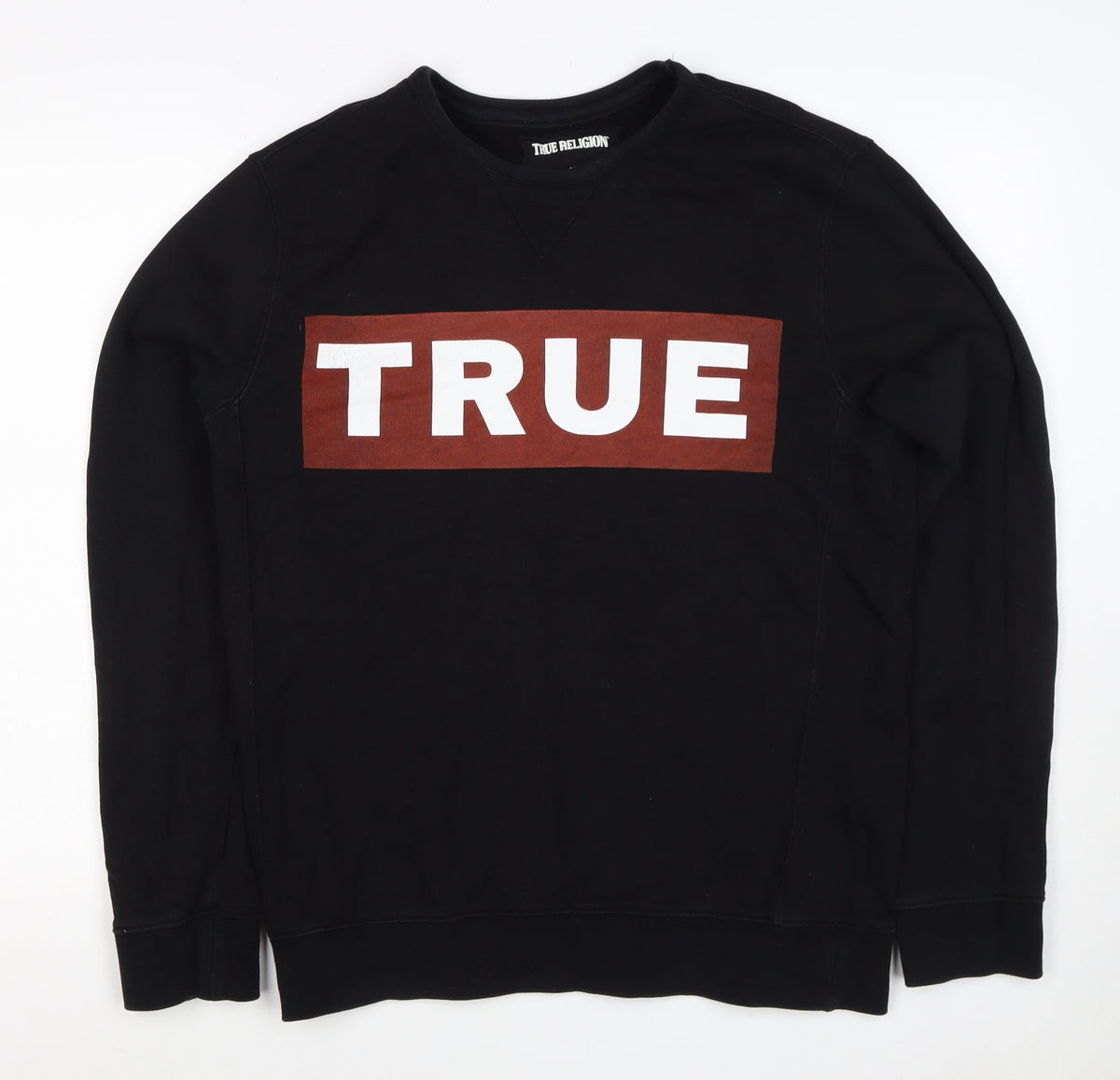 True Religion Men’s Black M Pullover Crew Neck Logo Sweatshirt