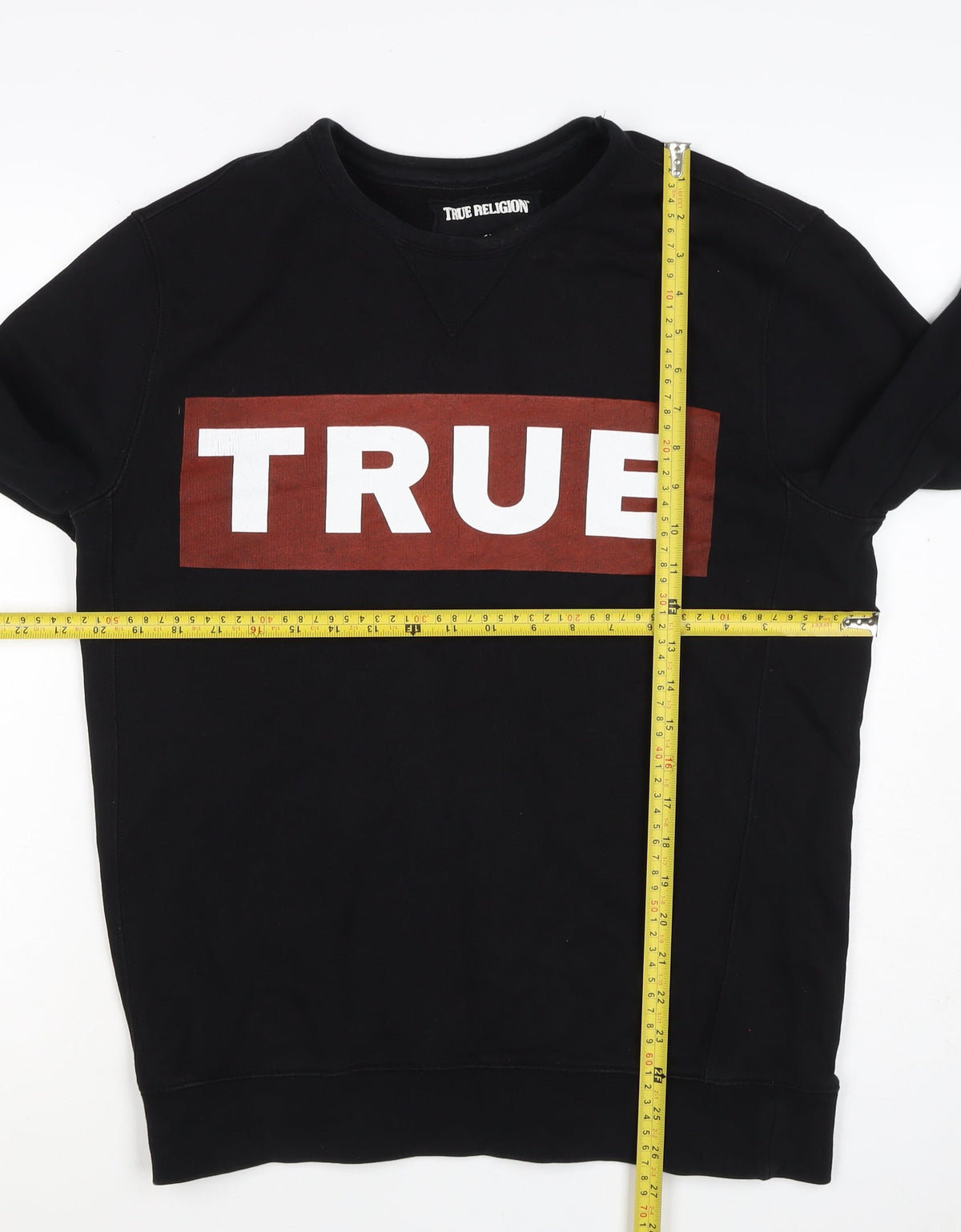 True Religion Men’s Black M Pullover Crew Neck Logo Sweatshirt