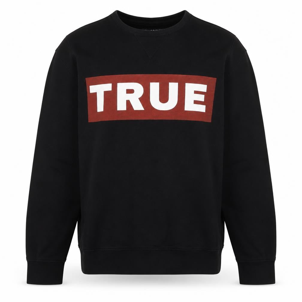 True Religion Men’s Black M Pullover Crew Neck Logo Sweatshirt