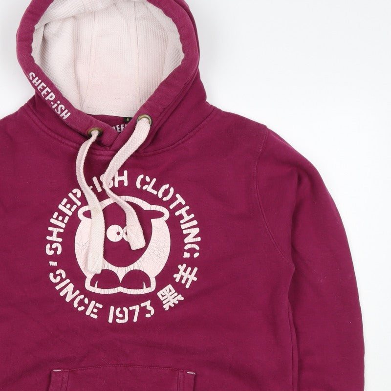Sheep-ish Women’s Purple S Pullover Hoodie Graphic Print Pockets