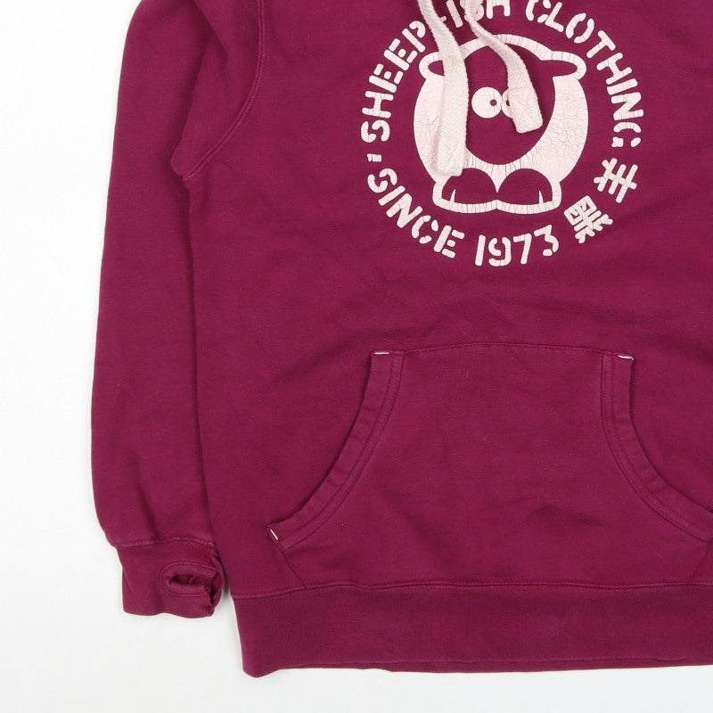 Sheep-ish Women’s Purple S Pullover Hoodie Graphic Print Pockets