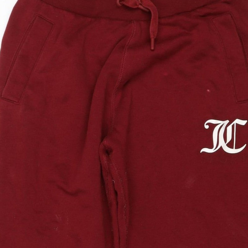 Juicy Couture Women’s Red S Logo Drawstring Fleece Sweatpants