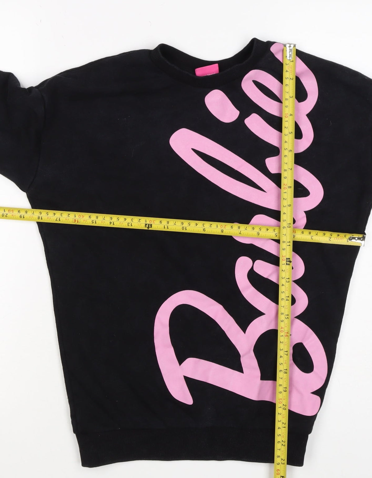 Barbie Girls Black Pink Logo Graphic Pullover Sweatshirt 8-9 Years
