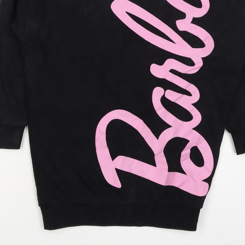 Barbie Girls Black Pink Logo Graphic Pullover Sweatshirt 8-9 Years