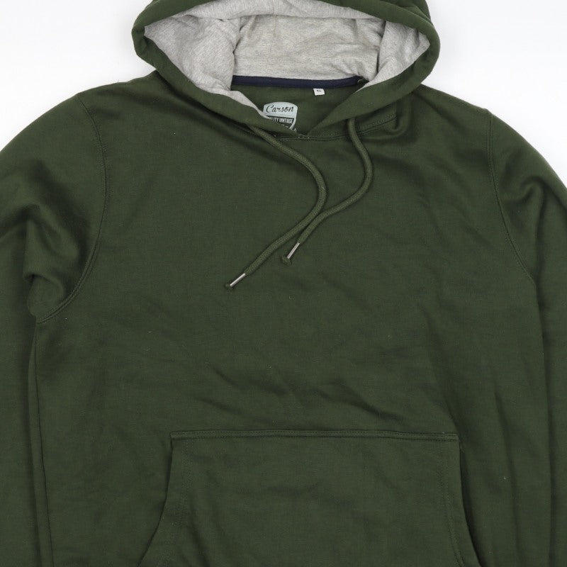 Carson Men’s Green XL Pullover Hooded Fleece Hoodie Pockets