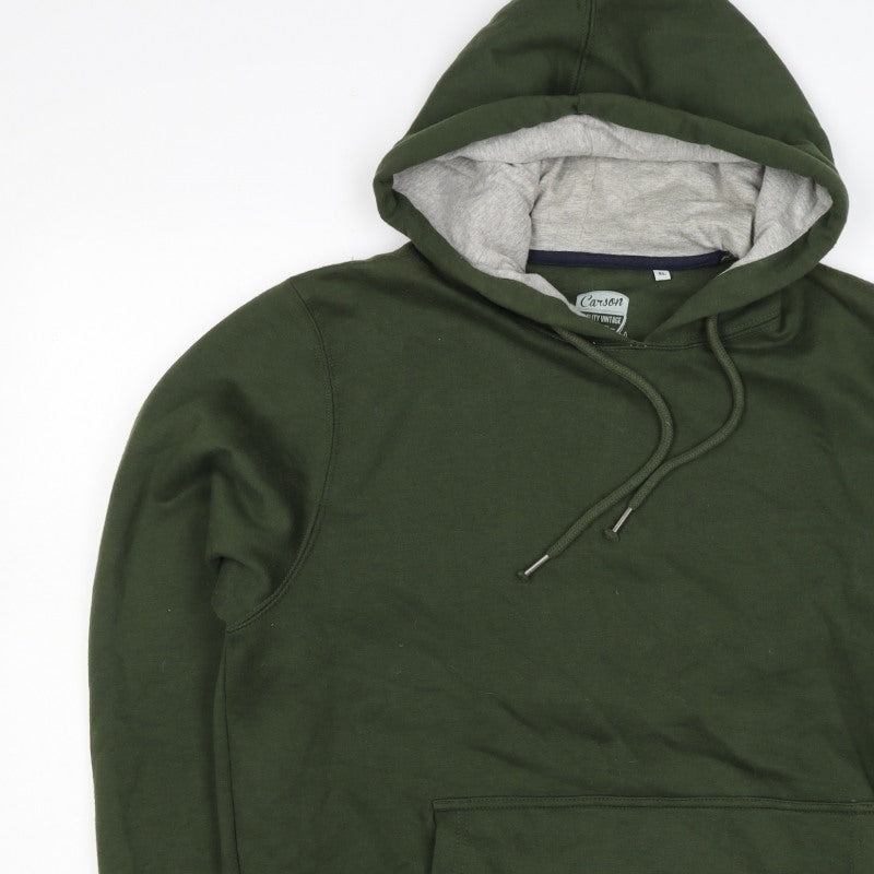 Carson Men’s Green XL Pullover Hooded Fleece Hoodie Pockets