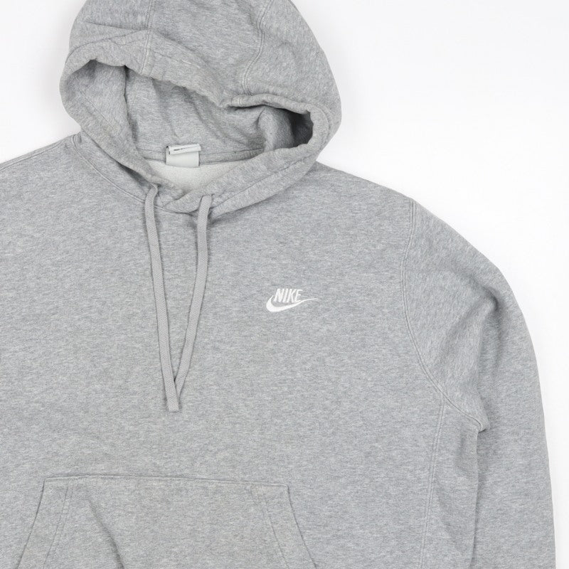 Nike Men’s Grey M Pullover Hoodie Embroidered Logo Fleece