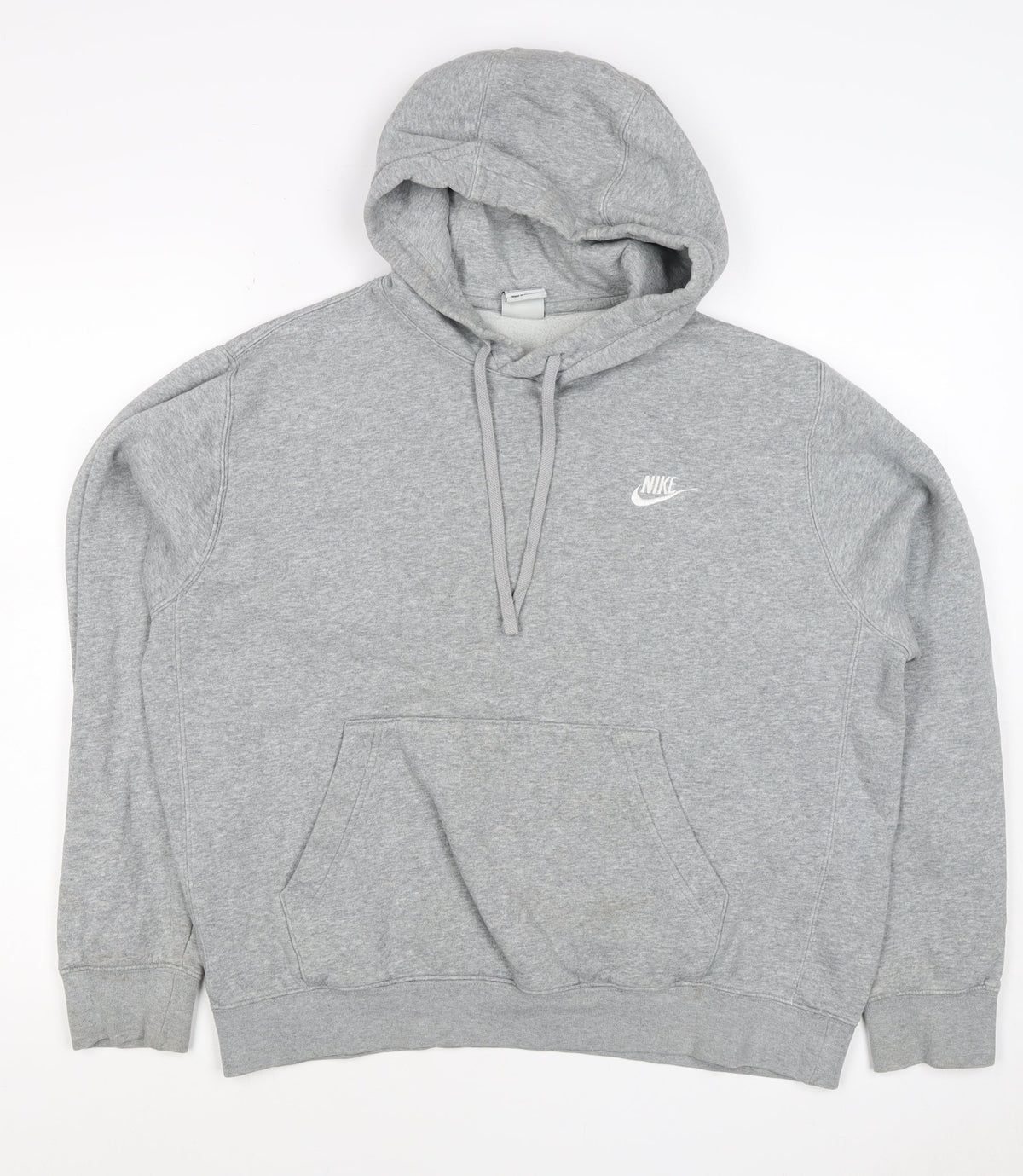 Nike Men’s Grey M Pullover Hoodie Embroidered Logo Fleece
