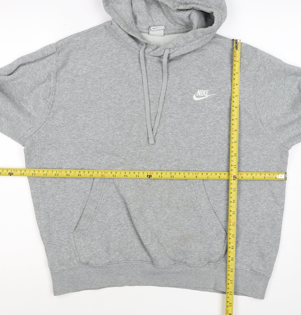 Nike Men’s Grey M Pullover Hoodie Embroidered Logo Fleece