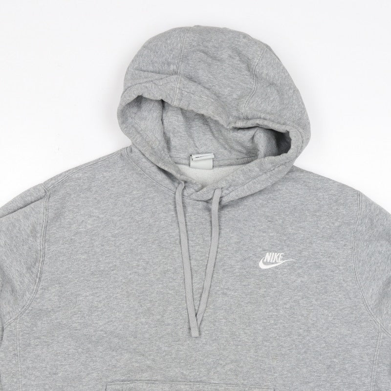 Nike Men’s Grey M Pullover Hoodie Embroidered Logo Fleece