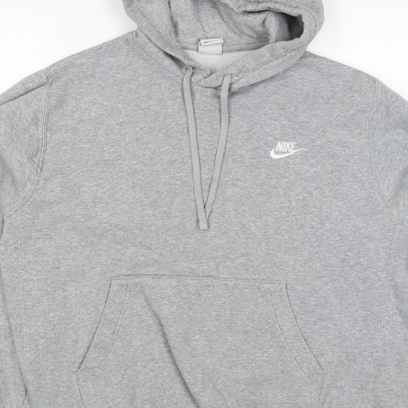 Nike Men’s Grey M Pullover Hoodie Embroidered Logo Fleece