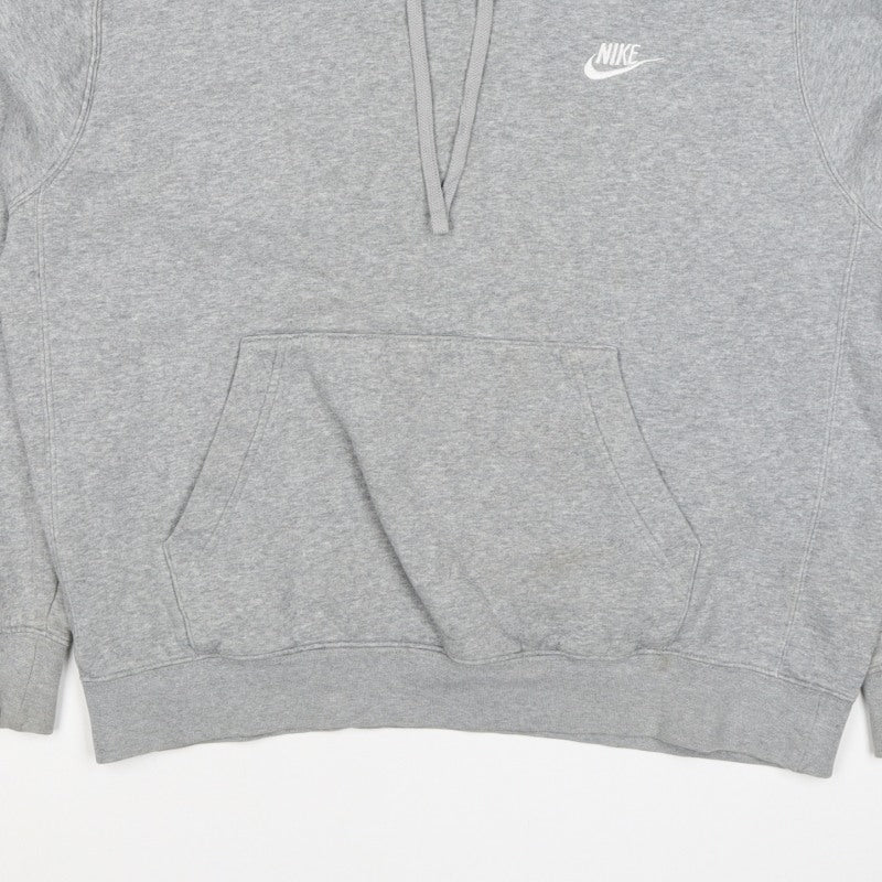 Nike Men’s Grey M Pullover Hoodie Embroidered Logo Fleece