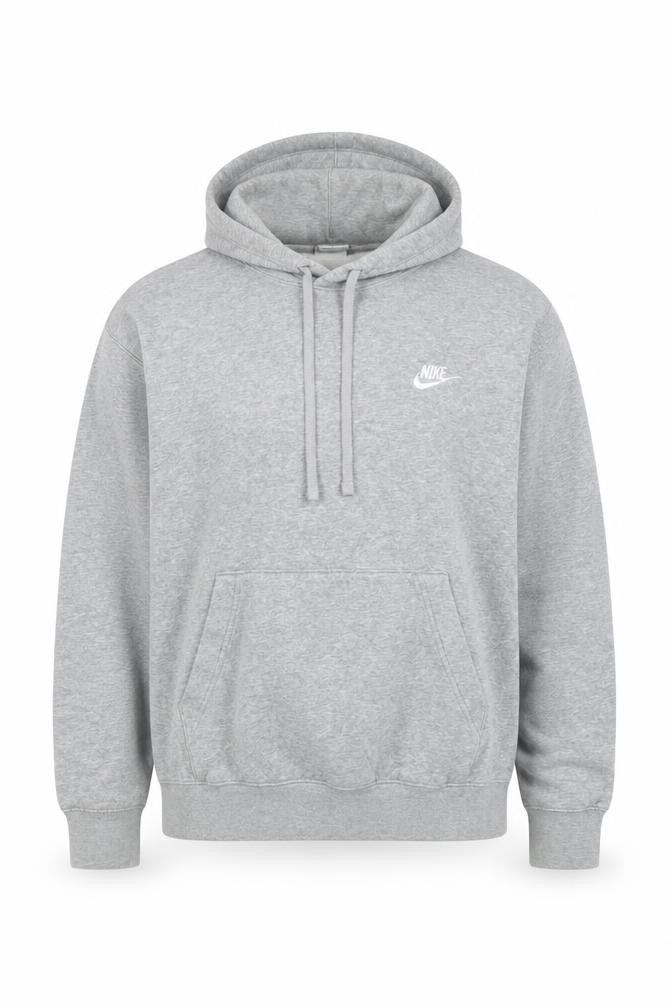 Nike Men’s Grey M Pullover Hoodie Embroidered Logo Fleece