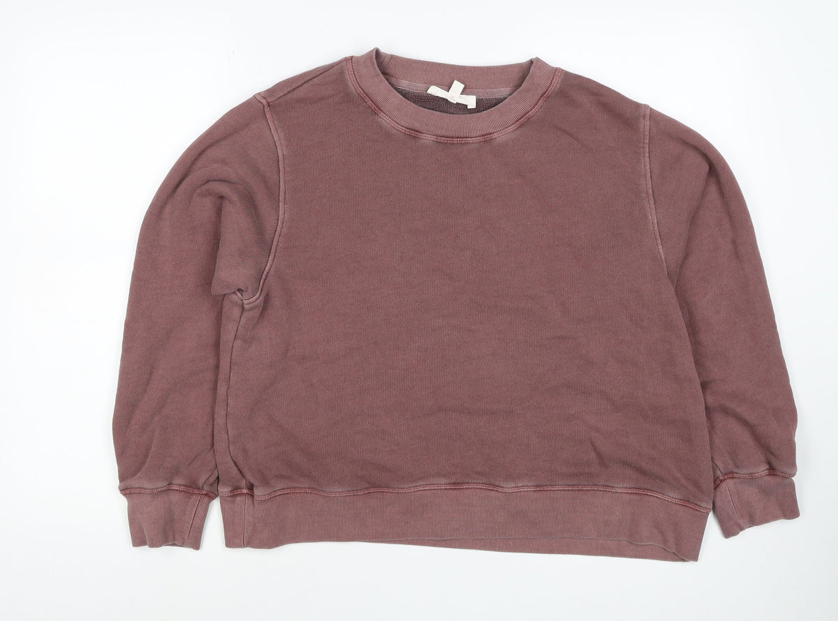 Per Una Women’s Pink L Pullover Sweatshirt Balloon Sleeves Cotton