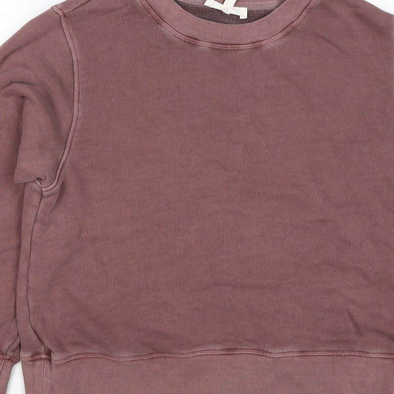Per Una Women’s Pink L Pullover Sweatshirt Balloon Sleeves Cotton