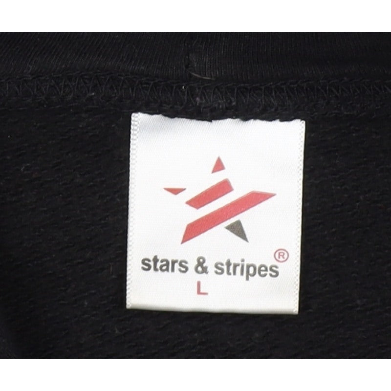 Stars & Stripes Mens Black L Pullover Graphic Print Hoodie