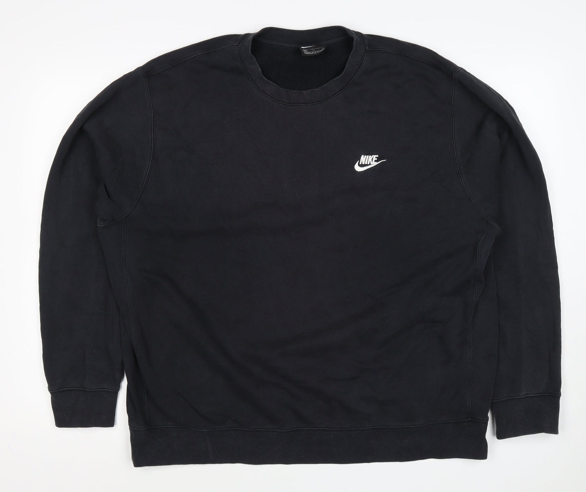 Nike Unisex Adults Black XL Logo Crew Neck Pullover Sweatshirt