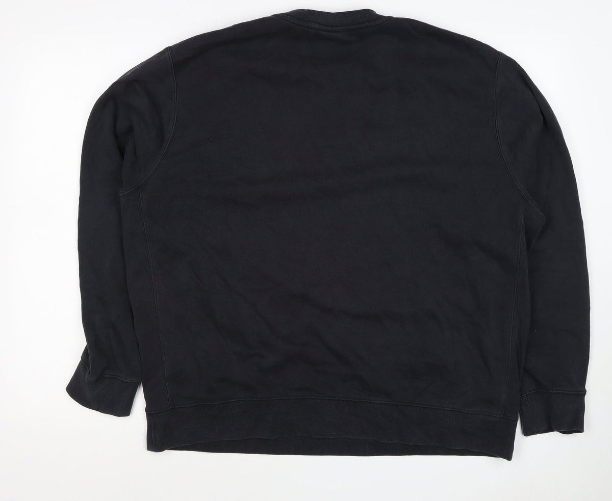 Nike Unisex Adults Black XL Logo Crew Neck Pullover Sweatshirt