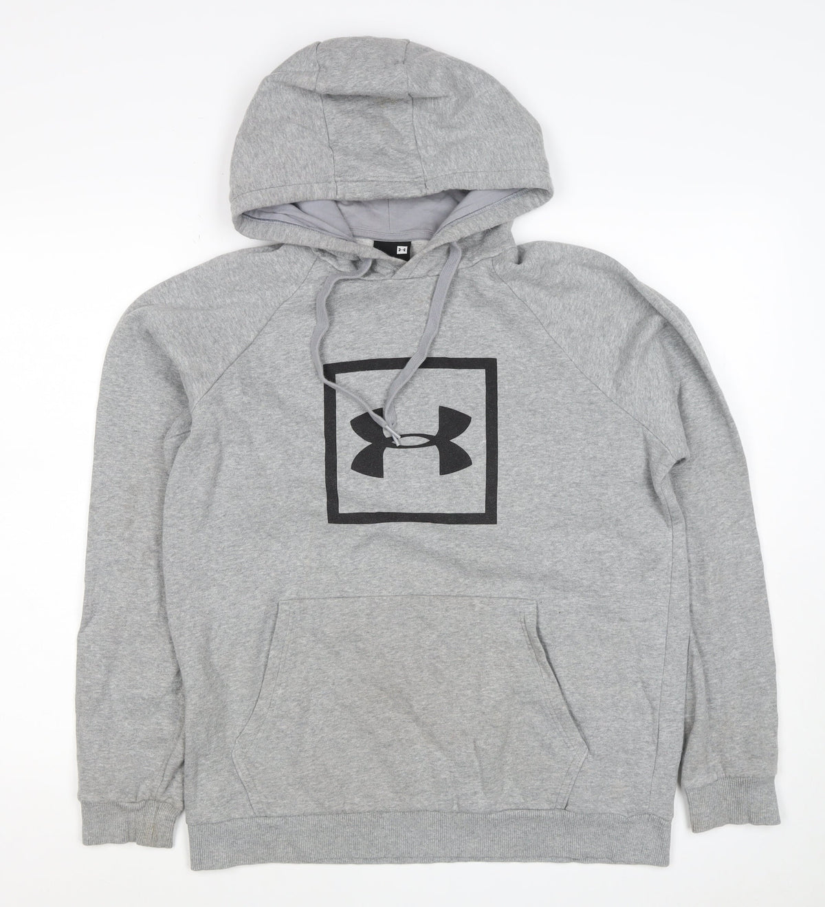 Under Armour Men Grey L Pullover Hoodie Logo Fleece Sports