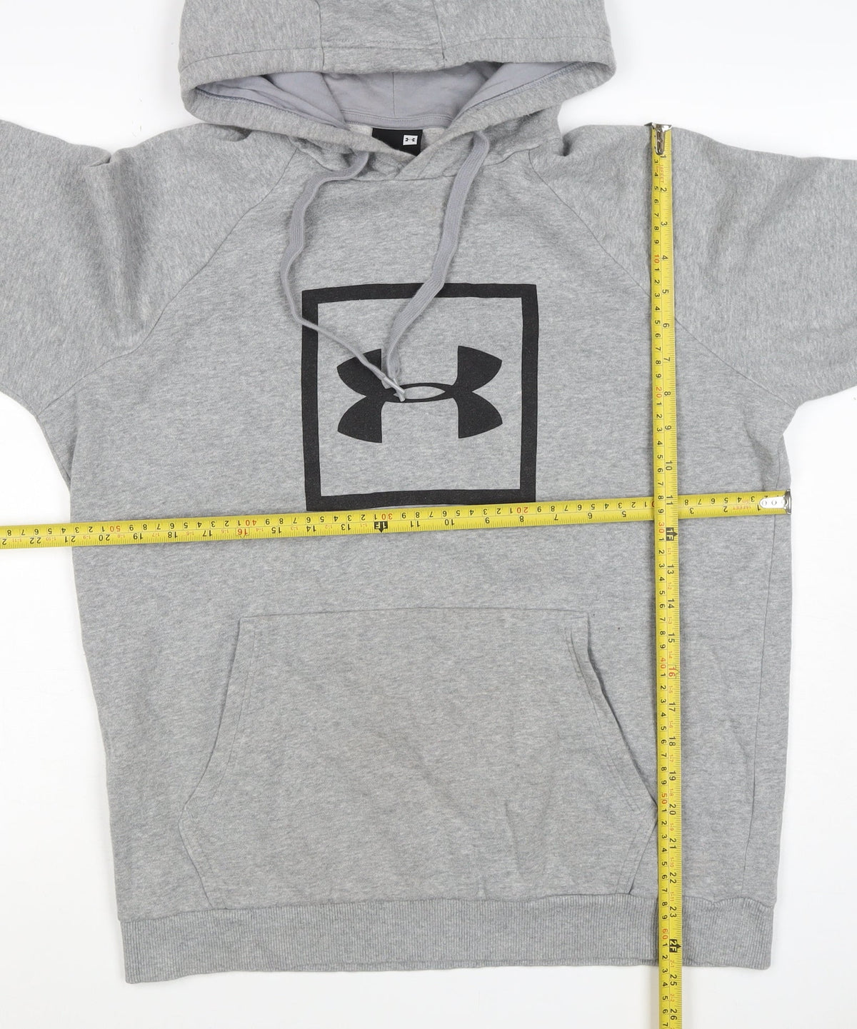 Under Armour Men Grey L Pullover Hoodie Logo Fleece Sports