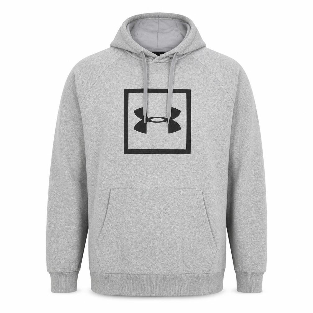 Under Armour Men Grey L Pullover Hoodie Logo Fleece Sports