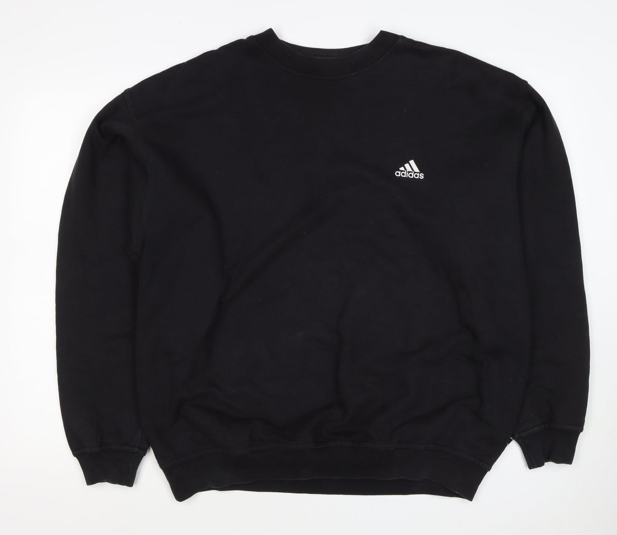 adidas Men’s Black S Vintage Logo Crew Neck Pullover Sweatshirt
