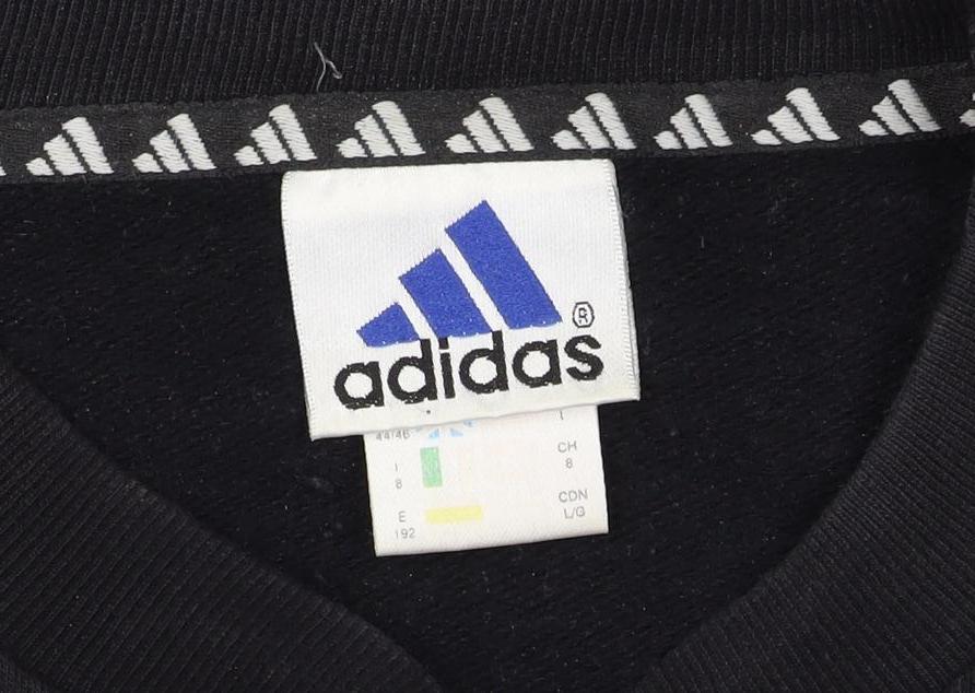 adidas Men’s Black S Vintage Logo Crew Neck Pullover Sweatshirt