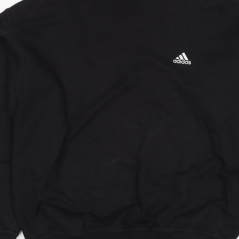 adidas Men’s Black S Vintage Logo Crew Neck Pullover Sweatshirt