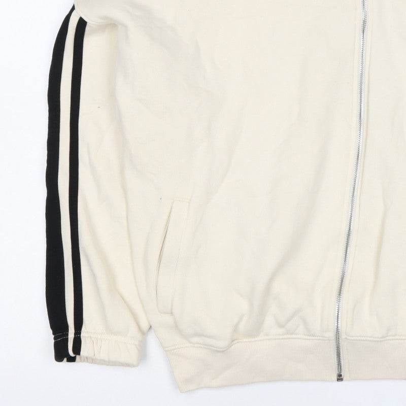 DSGN Studio Women’s Ivory M Full Zip Track Sweatshirt Logo Stripe