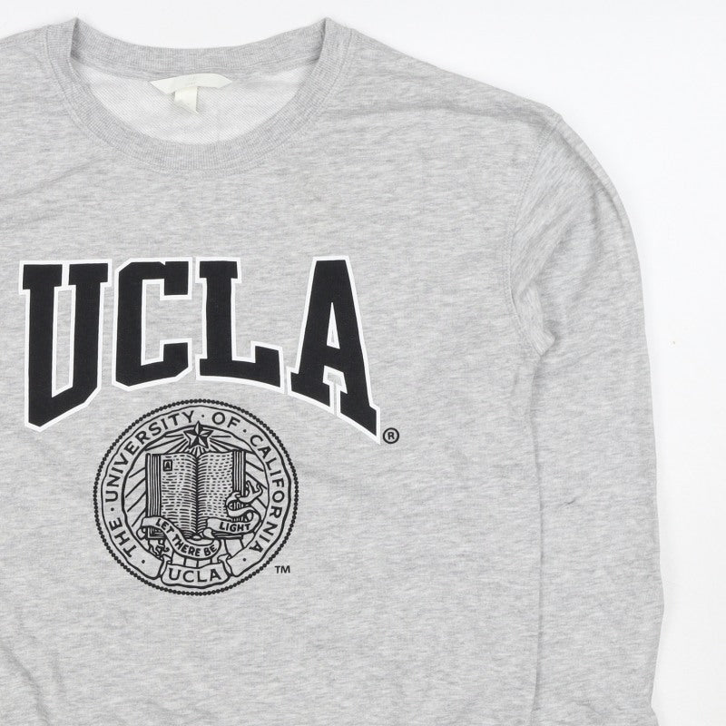 H&M Women’s Grey S UCLA University Logo Crew Neck Sweatshirt