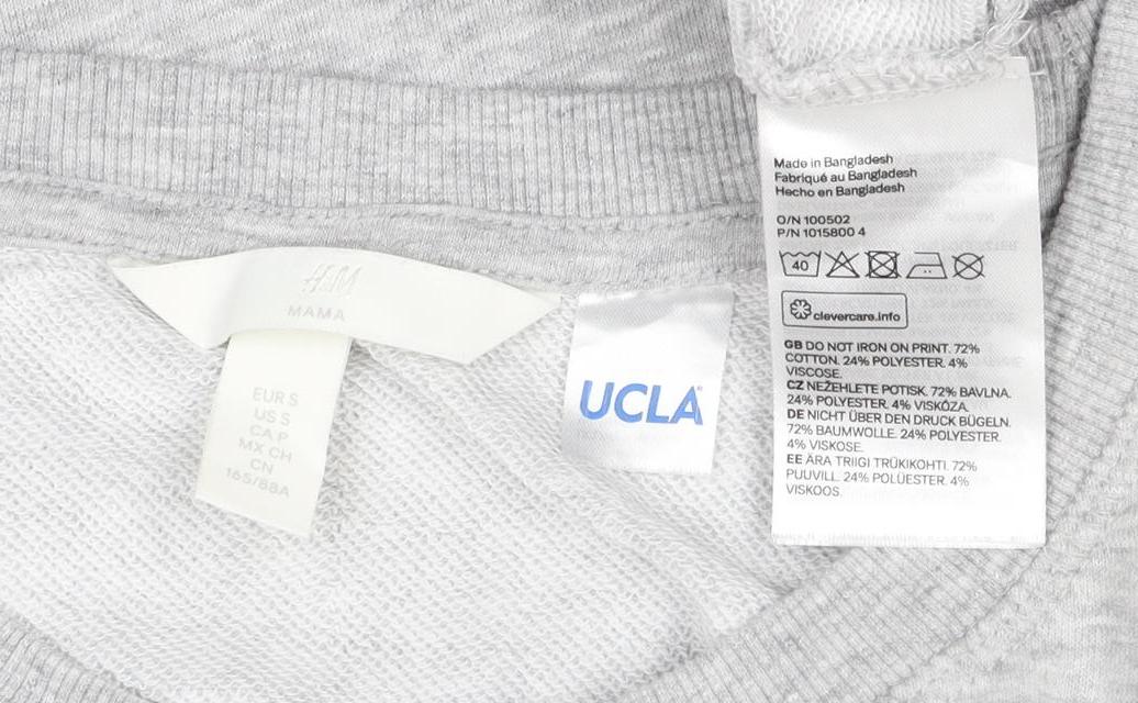 H&M Women’s Grey S UCLA University Logo Crew Neck Sweatshirt